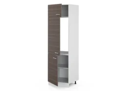 New Vicco Kühlumbauschrank R-Line Hochschrank für die Küche Grau/Weiß 60 cm Edelgrau