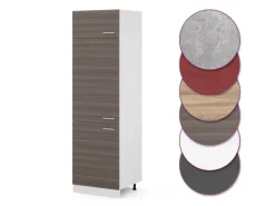 New Vicco Kühlumbauschrank R-Line Hochschrank für die Küche Grau/Weiß 60 cm Edelgrau