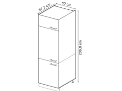 Online Vicco Kühlumbauschrank R-Line Hochschrank für die Küche Blau-Grau/Anthrazit 60 cm Kühlschränke|Küchenschränke