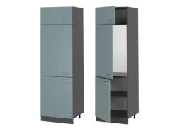 Online Vicco Kühlumbauschrank R-Line Hochschrank für die Küche Blau-Grau/Anthrazit 60 cm Kühlschränke|Küchenschränke