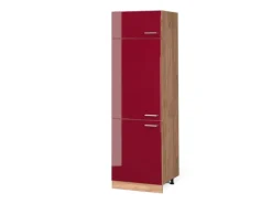 Discount Vicco Kühlumbauschrank R-Line Bordeaux Hochglanz/Goldkraft Eiche 60 cm Kühlschränke
