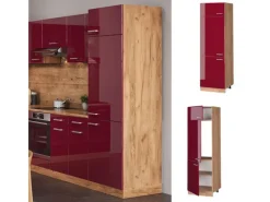 Discount Vicco Kühlumbauschrank R-Line Bordeaux Hochglanz/Goldkraft Eiche 60 cm Kühlschränke