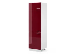 Vicco Kühlumbauschrank R-Line Hochschrank für die Küche Bordeaux Hochglanz/Weiß 60 cm Kühlschränke