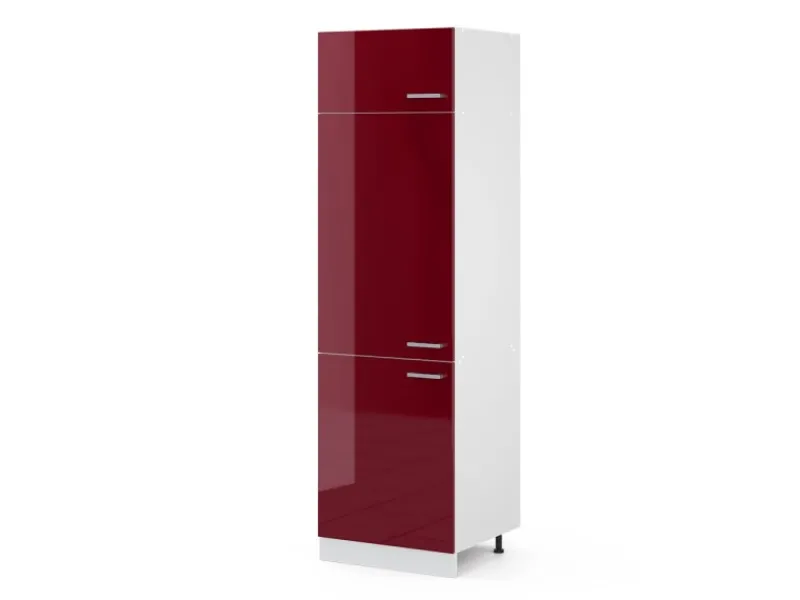 Vicco Kühlumbauschrank R-Line Hochschrank für die Küche Bordeaux Hochglanz/Weiß 60 cm Kühlschränke