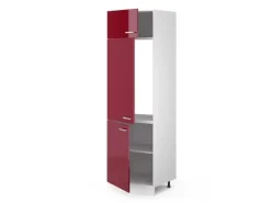Vicco Kühlumbauschrank R-Line Hochschrank für die Küche Bordeaux Hochglanz/Weiß 60 cm Kühlschränke