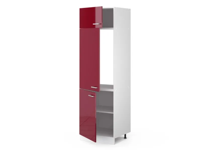 Vicco Kühlumbauschrank R-Line Hochschrank für die Küche Bordeaux Hochglanz/Weiß 60 cm Kühlschränke