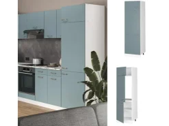 Küchenschränke<Vicco Kühlumbauschrank R-Line Hochschrank für die Küche Blau-Grau/Weiß 60 cm Blaugrau