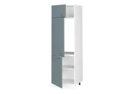 Küchenschränke<Vicco Kühlumbauschrank R-Line Hochschrank für die Küche Blau-Grau/Weiß 60 cm Blaugrau