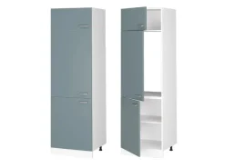 Küchenschränke<Vicco Kühlumbauschrank R-Line Hochschrank für die Küche Blau-Grau/Weiß 60 cm Blaugrau