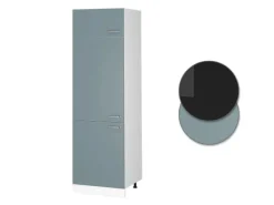 Küchenschränke<Vicco Kühlumbauschrank R-Line Hochschrank für die Küche Blau-Grau/Weiß 60 cm Blaugrau