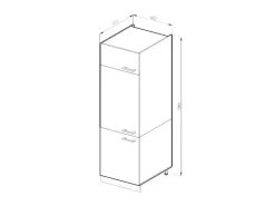 Outlet Vicco Kühlumbauschrank R-Line Hochschrank für die Küche Hochglanz/Anthrazit 60 cm Weiß