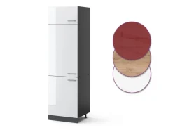 Outlet Vicco Kühlumbauschrank R-Line Hochschrank für die Küche Hochglanz/Anthrazit 60 cm Weiß