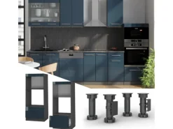 Sale Vicco Mikrowellenschrank Fame-Line Hochglanz/Anthrazit 60 cm Offen Küchenschränke