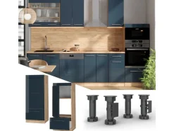 Gefrierschränke|Kühlschränke<Vicco Mikrowellenschrank Fame-Line Hochglanz/Goldkraft Eiche 60 cm Dunkelblau