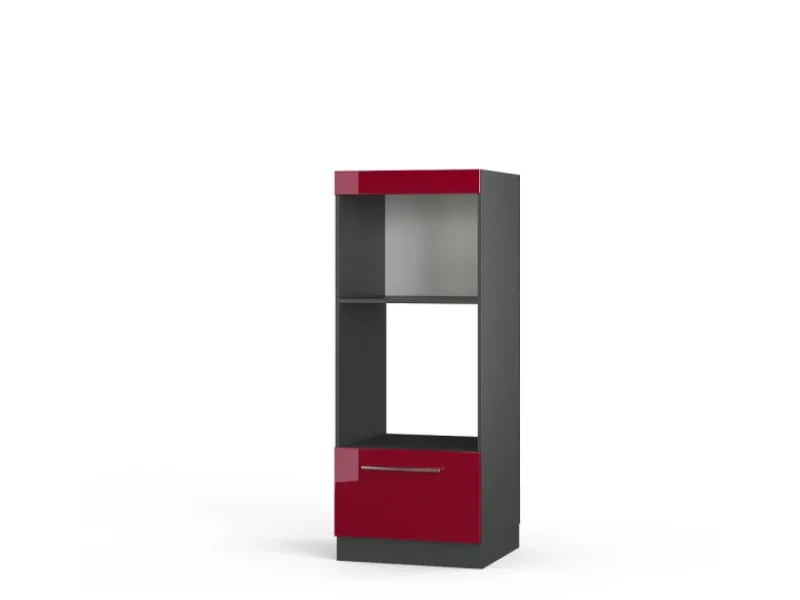 Clearance Vicco Mikrowellenschrank Fame-Line Bordeaux Hochglanz/Anthrazit 60 cm Offen Küchenregale