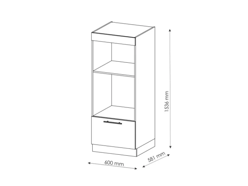 Clearance Vicco Mikrowellenschrank Fame-Line Bordeaux Hochglanz/Anthrazit 60 cm Offen Küchenregale