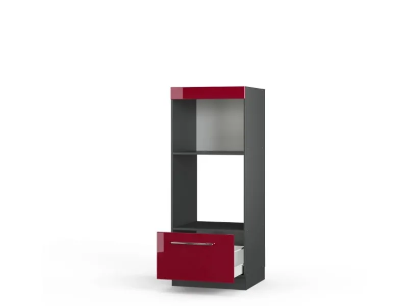 Clearance Vicco Mikrowellenschrank Fame-Line Bordeaux Hochglanz/Anthrazit 60 cm Offen Küchenregale