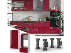 Sale Vicco Mikrowellenschrank Fame-Line Küchenregal für die Mikrowelle Bordeaux Hochglanz/Weiß 60 cm Küchenregale