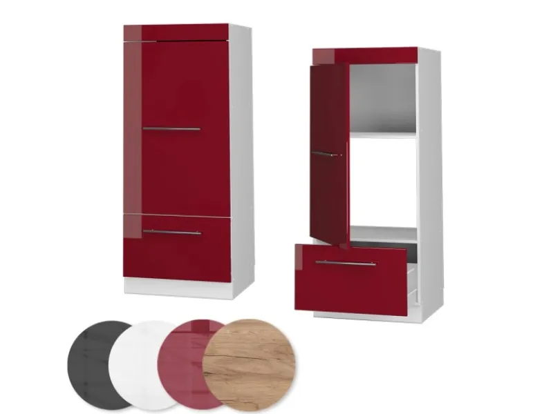 Sale Vicco Mikrowellenschrank Fame-Line Küchenregal für die Mikrowelle Bordeaux Hochglanz/Weiß 60 cm Küchenregale