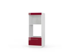 Best Vicco Mikrowellenschrank Fame-Line Bordeaux Hochglanz/Weiß 60 cm Offen Bordeaux-Glanz
