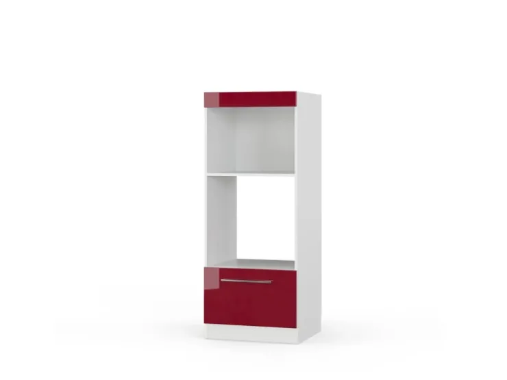 Best Vicco Mikrowellenschrank Fame-Line Bordeaux Hochglanz/Weiß 60 cm Offen Bordeaux-Glanz