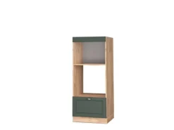 Outlet Vicco Mikrowellenschrank Fame-Line Grün-Gold Landhaus/Goldkraft Eiche 60 cm Offen Dunkelgrün