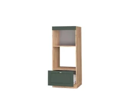 Outlet Vicco Mikrowellenschrank Fame-Line Grün-Gold Landhaus/Goldkraft Eiche 60 cm Offen Dunkelgrün