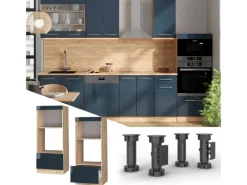 Best Vicco Mikrowellenschrank Fame-Line Hochglanz/Goldkraft Eiche 60 cm Offen Pantryküchen|Küchenregale