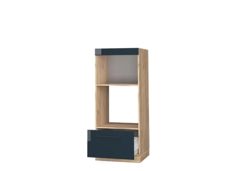 Best Vicco Mikrowellenschrank Fame-Line Hochglanz/Goldkraft Eiche 60 cm Offen Pantryküchen|Küchenregale