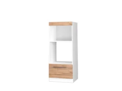 Pantryküchen<Vicco Mikrowellenschrank Fame-Line Küchenregal für die Mikrowelle Goldkraft /Weiß 60 cm Offen Eiche