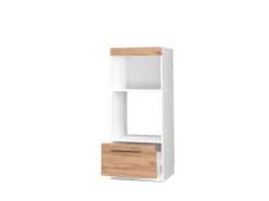 Pantryküchen<Vicco Mikrowellenschrank Fame-Line Küchenregal für die Mikrowelle Goldkraft /Weiß 60 cm Offen Eiche