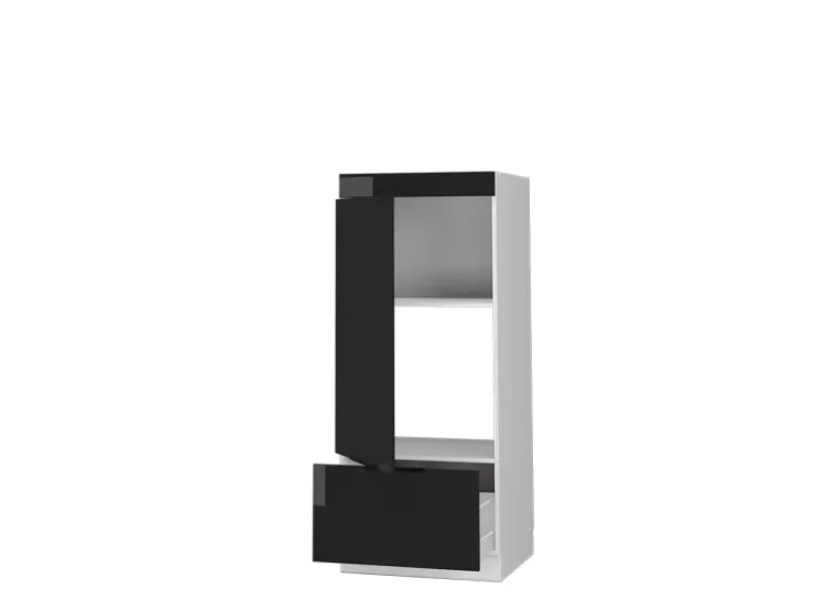 Küchenschränke<Vicco Mikrowellenschrank Fame-Line Schwarz Eiche Hochglanz 60 cm Eiche Dunkel