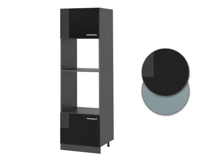 Sale Vicco Mikrowellenschrank R-Line Küchenregal für die Mikrowelle Schwarz Hochglanz/Anthrazit 60 cm Schwarz Glänzend