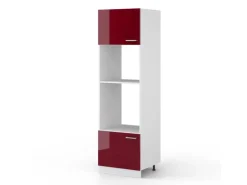Küchenregale<Vicco Mikrowellenschrank R-Line Küchenregal für die Mikrowelle Bordeaux Hochglanz/Weiß 60 cm Bordeaux-Glanz