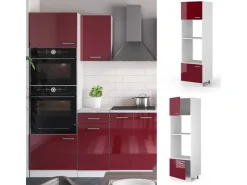 Küchenregale<Vicco Mikrowellenschrank R-Line Küchenregal für die Mikrowelle Bordeaux Hochglanz/Weiß 60 cm Bordeaux-Glanz