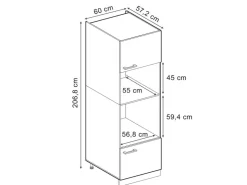 Küchenregale<Vicco Mikrowellenschrank R-Line Küchenregal für die Mikrowelle Bordeaux Hochglanz/Weiß 60 cm Bordeaux-Glanz
