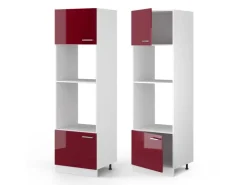 Küchenregale<Vicco Mikrowellenschrank R-Line Küchenregal für die Mikrowelle Bordeaux Hochglanz/Weiß 60 cm Bordeaux-Glanz