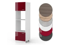 Küchenregale<Vicco Mikrowellenschrank R-Line Küchenregal für die Mikrowelle Bordeaux Hochglanz/Weiß 60 cm Bordeaux-Glanz