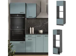 Discount Vicco Mikrowellenschrank R-Line Küchenregal für die Mikrowelle Blau-Grau/Anthrazit 60 cm Küchenregale