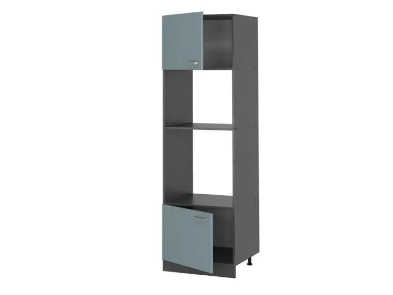 Discount Vicco Mikrowellenschrank R-Line Küchenregal für die Mikrowelle Blau-Grau/Anthrazit 60 cm Küchenregale
