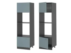 Discount Vicco Mikrowellenschrank R-Line Küchenregal für die Mikrowelle Blau-Grau/Anthrazit 60 cm Küchenregale
