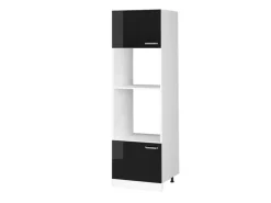 Outlet Vicco Mikrowellenschrank R-Line Küchenregal für die Mikrowelle Schwarz Hochglanz/Weiß 60 cm Schwarz Glänzend