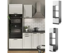 Vicco Mikrowellenschrank R-Line Küchenregal für die Mikrowelle Weiß Landhaus/Anthrazit 60 cm Kücheninseln|Küchenregale