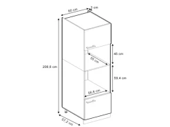 Vicco Mikrowellenschrank R-Line Küchenregal für die Mikrowelle Weiß Landhaus/Anthrazit 60 cm Kücheninseln|Küchenregale