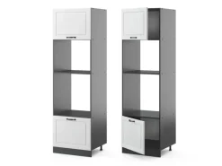 Vicco Mikrowellenschrank R-Line Küchenregal für die Mikrowelle Weiß Landhaus/Anthrazit 60 cm Kücheninseln|Küchenregale