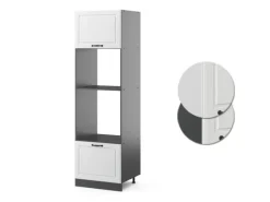 Vicco Mikrowellenschrank R-Line Küchenregal für die Mikrowelle Weiß Landhaus/Anthrazit 60 cm Kücheninseln|Küchenregale