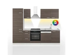 Outlet Vicco Optima Küchenzeile /Weiß 270 cm ohne Arbeitsplatte mit LED-LeistenOptima ohne E-Geräte Einbauküchen