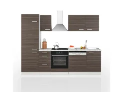 Outlet Vicco Optima Küchenzeile /Weiß 270 cm ohne Arbeitsplatte mit LED-LeistenOptima ohne E-Geräte Einbauküchen