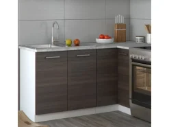 Outlet Vicco Rick Eckküche Weiß/ 187 x 167 cm AP MarmorRick ohne E-Geräte Winkelküchen|Einbauküchen