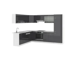 Clearance Vicco R-Line Eckküche /Weiß 227 x 287 cm ohne Arbeitsplatte ohne E-Geräte Winkelküchen